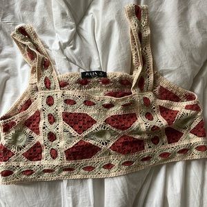 knit crop tank top